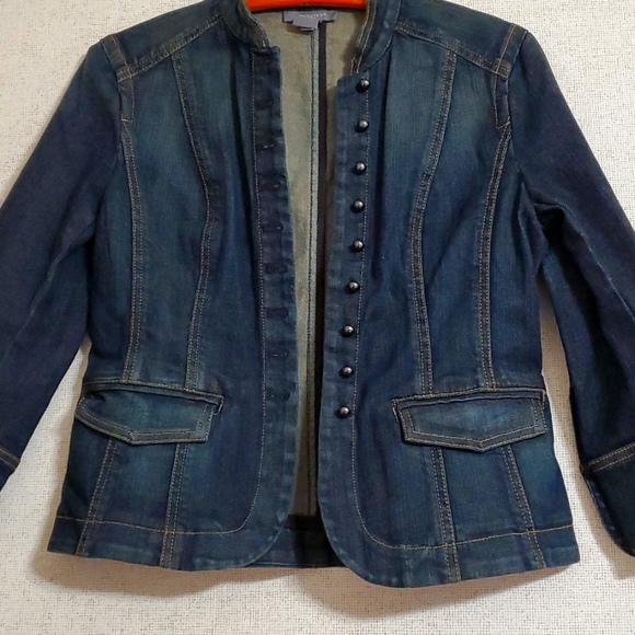 ANN TAYLOR Denim jacket/ coat 4 black - Picture 3 of 8